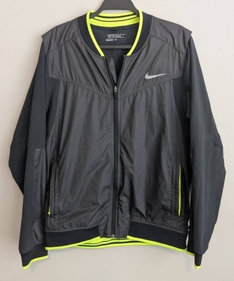 Nike Golf Men's Hyperadapt Black & Neon Yellow Performance Jacket Size Medium 