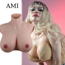 Silicone Crossdresser Breast Forms Breastplates Drag Queen Fake Boobs C-G Cup