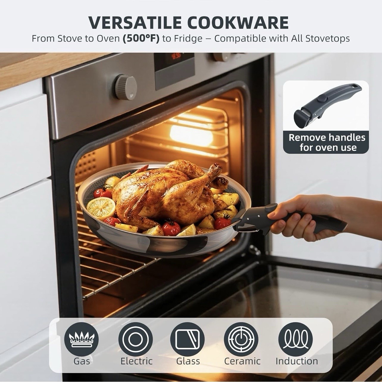 Ciwete 6-Piece Hybrid Stainless Steel Pots and Pans Set Non Stick alternate view 6