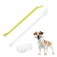 2 Pc Dog Cat Toothbrush Pet Dual Headed Dental Hygiene Clean Extra Soft Bristles
