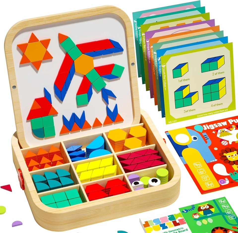 Educational STEM Toy for Toddlers 4-8 - Magnetic Puzzle Set - Image 3 of 4
