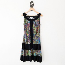 Joseph Ribkoff Dress 12 Paisley Sequin Sparkle Sleeveless Midi Party Cocktail