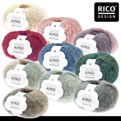 Rico Design 3 x 100 g Fashion Alpaca Superfine Heavens Big Cloud Wolle 10 Farben