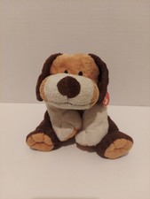 Ty Pluffies Whiffer Dog Plush TyLux Plush Soft Toy 2002 Brown Gold White Beagle