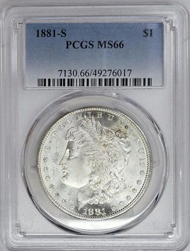 1881 S Morgan Silver Dollar PCGS MS66