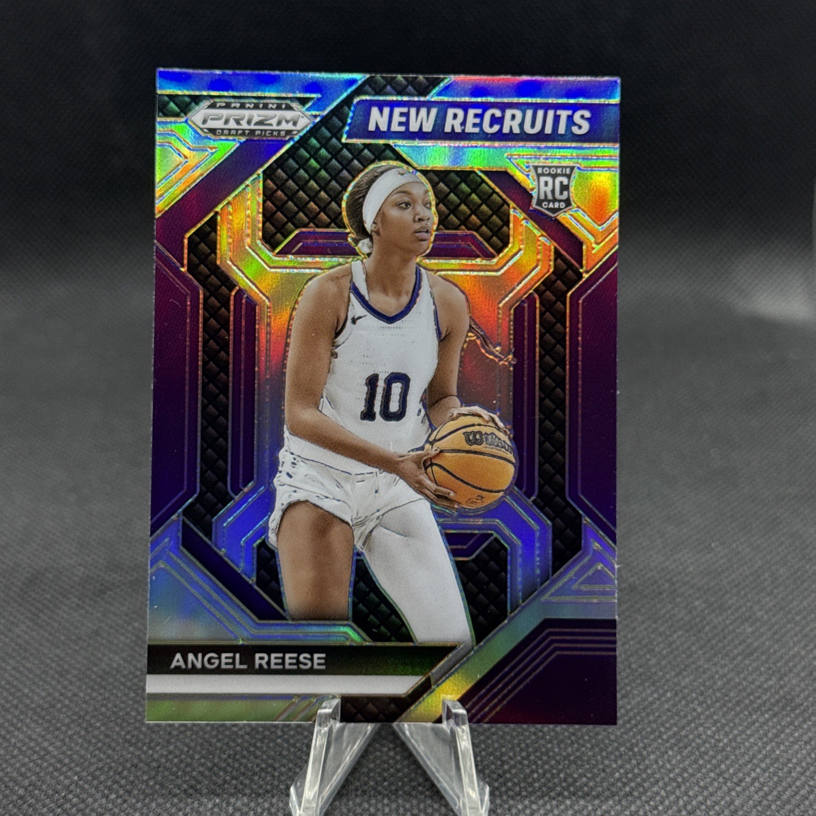 Angel Reese #24 Basketball Cards 2024 Panini Prizm Draft Picks New Recruits trading card — raw and PSA graded price guide