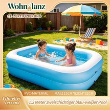 1,2 Meter Gartenpool Kinderpool Schwimmbecken Pool Quick Up Planschbecken