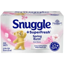 Snuggle Plus SuperFresh Spring Burst Dryer Sheets 200 Count Odor Eliminating