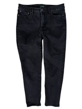 Lauren Ralph Lauren Black High-Rise Skinny Curvy Crop Denim Jeans Women's 12