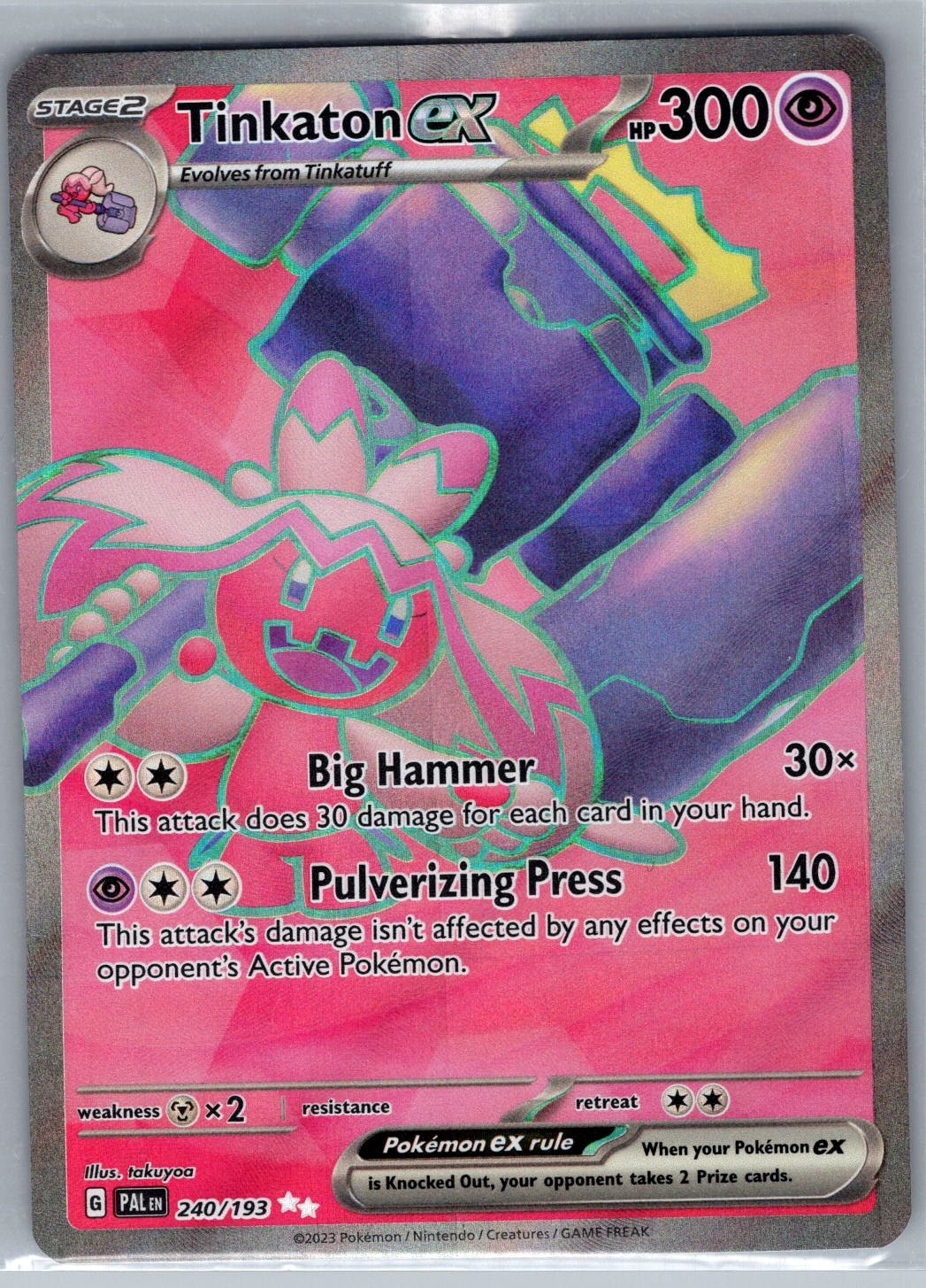 Tinkaton ex - 240/193 SV02: Paldea Evolved - Pokemon Card - NM