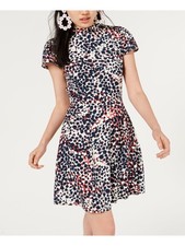 CITY STUDIO Womens Fit + Flare Short Dress Navy Short Sleeve Juniors S