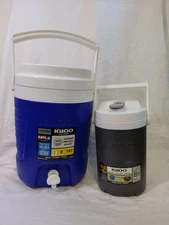 LOT OF 2 IGLOO Water Jug Coolers 2 Gal Sport + 1/2 Gal Laguna w/ Hooks