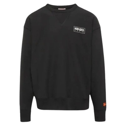 Schwarzes Sweatshirt mit Kenzo Paris-Umrisslogo