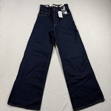 Levi's Premium 728 High Rise Wide Leg Women's Dark Wash Jeans Size 24x32