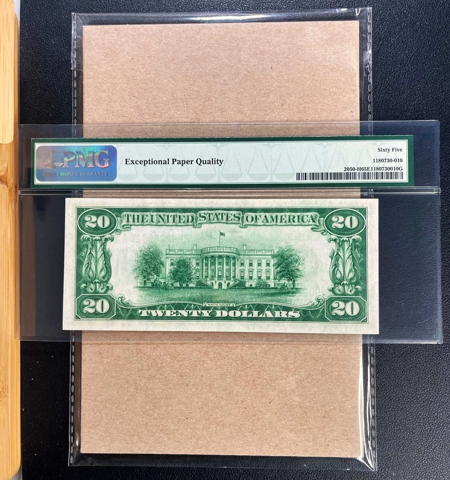 Fr. 2050-H 1928 $20 FRN ST. LOUIS "NUMERICAL DISTRICT #8" *RARE* PMG 65 EPQ GEM - Image 3 of 3