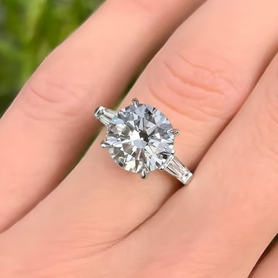 Runder 14k Weißgold IGI-zertifizierter Diamantring 3,10 Ct CVD Lab Grown E F ...