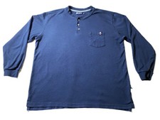 Tyndale FR - Men's XL Navy Blue Flame Resist CAT 2 1/4 Button Long Sleeve Shirt