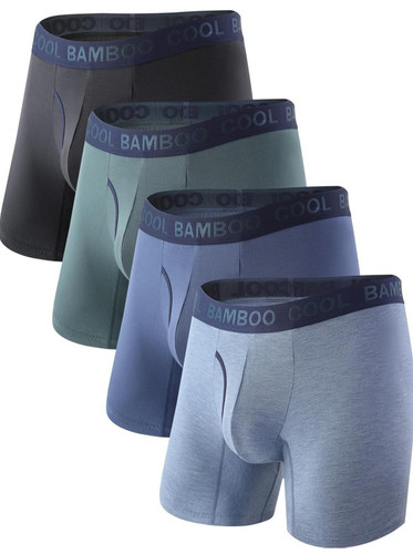 BAMBOO COOL Men's Underwear Boxer Briefs, Regular Leg, Soft Moisture-Wicking XXL