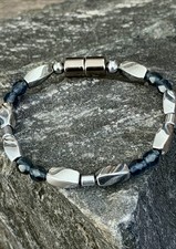 3X Power Magnetic Hematite Montana Blue Crystal Necklace Anklet Bracelet 1
