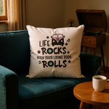 VW Campervan Cushion Cover 40x40cm | Retro Throw Pillow |  Caravan Camper Decor