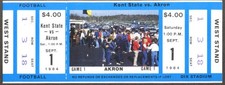 Kent State vs Akron College Football tcket unused 9/1 1984