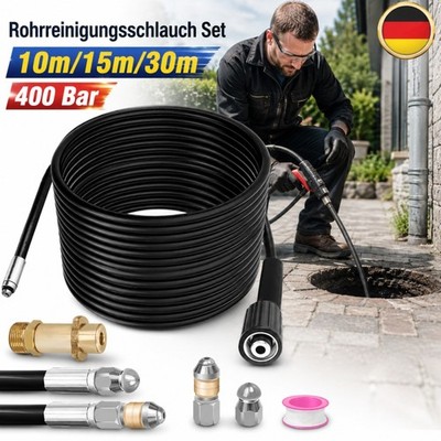 Rohrreinigungsschlauch Set 10-30m für Kärcher K2 bis K7 Verstopfungen entfernen