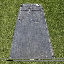 VTG 90s Light Wash Kik Wear Ultra Baggy Wide Leg Rave Jeans USA Made Sz 32