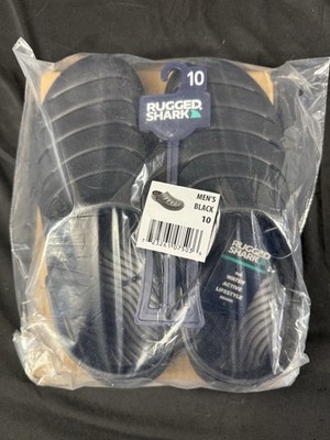 Rugged Shark Slip On Crocs Clogs  Comfort Water Mens 10 Shoes Black