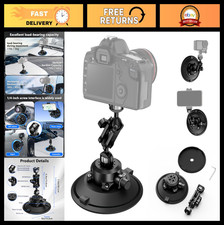 6" Suction Cup Camera Mount with Ball Head, Adjustable Magic Arm for DSLR Acti