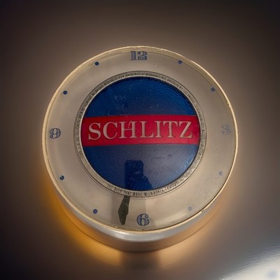 VINTAGE 1961 SCHLITZ BEER MOTION SPINNER CLOCK LIGHT UP SIGN PARTS RESTORE