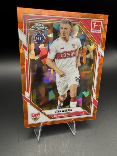 FINN JELTSCH 2025-26 TOPPS CHROME BUNDESLIGA SAPPHIRE ORANGE REFRACTOR /25