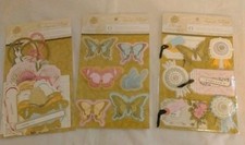 Anna Griffin Francesca 3 Dimensional Sticker  Embellishments Lot of 3 Unopened