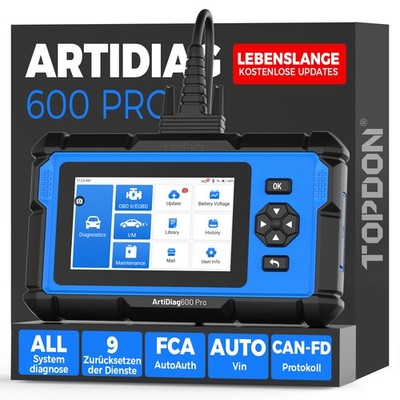 TOPDON ArtiDiag600 PRO KFZ Diagnosegerät Alle Systeme Lifetime Update Deutsch