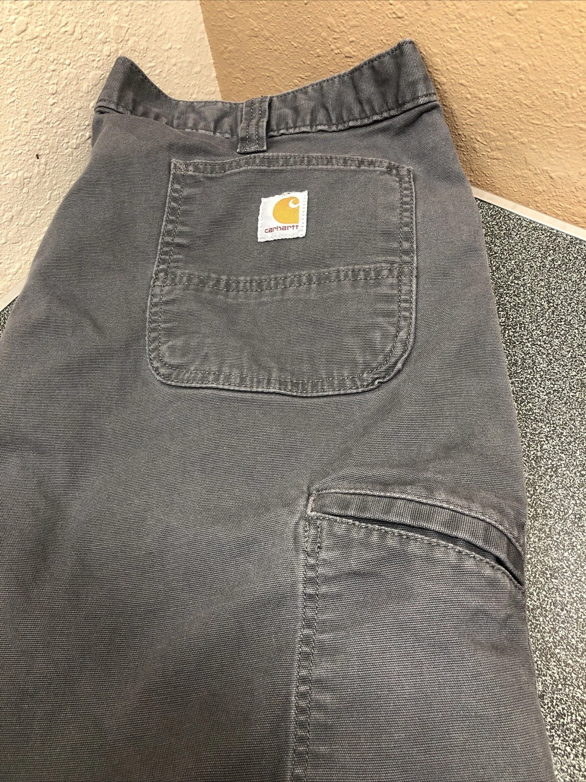 Carhartt Shorts Men Size 42 Gray Rugged Flex Relaxed Fit Utility Canvas BS3110-M