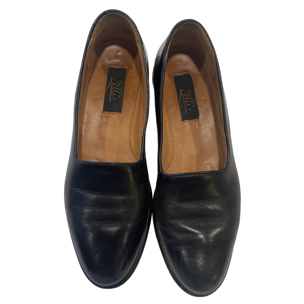 Zelli Mens Size 7.5 N Leather Black Loafers Shoes Hand  display picture 1