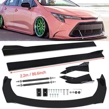 For Toyota 5 Front Bumper Lip Chin Spoiler Splitter Body Kit+Side Skirt