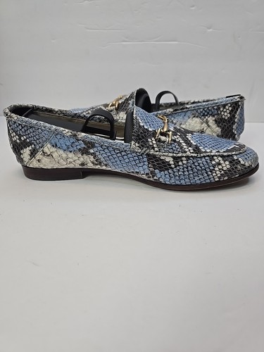 Sam Edelman Shoes Womans 6 Blue Snake Skin Leather Slip On Flats Casual Business - Picture 11 of 20