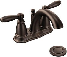 Moen 6610ORB Brantford 2 Handle Low Arc Bathroom Faucet - Oil Rubbed Bronze