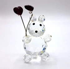 Crystal De Lites Manon Teddy Bear & Heart Balloon Mini Crystal Figurine