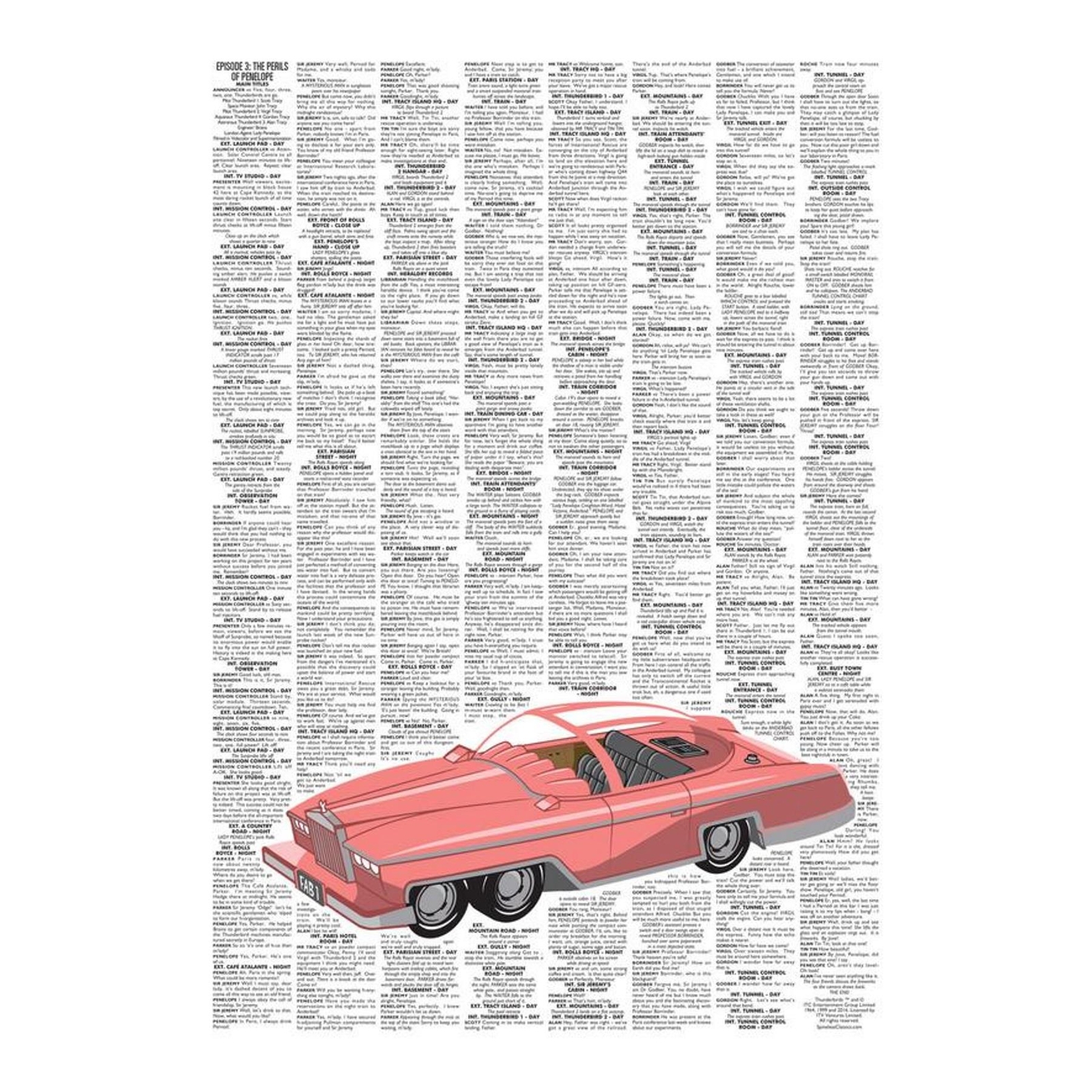 Thunderbirds Poster Art Print Perils of Penelope Full Script Spineless Classics