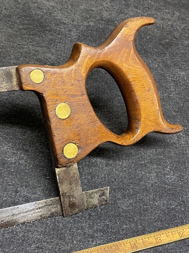 Rare Saw 20” Meat Saw Tuller Bro’s Ny 1800’s Split Nut Hardware FREE SHIPPING - Picture 5 of 12