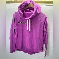 Under Armour Cowl Neck Hoodie Sweatshirt Womens M Pink Camo Performance 1886