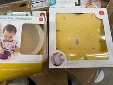 Bumkins Silicone First Feeding Set Catcher Bib - Yellow