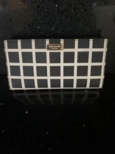 Kate Spade Laurel Way Saffiano Leather Slim Bi-Fold Wallet — Black and White