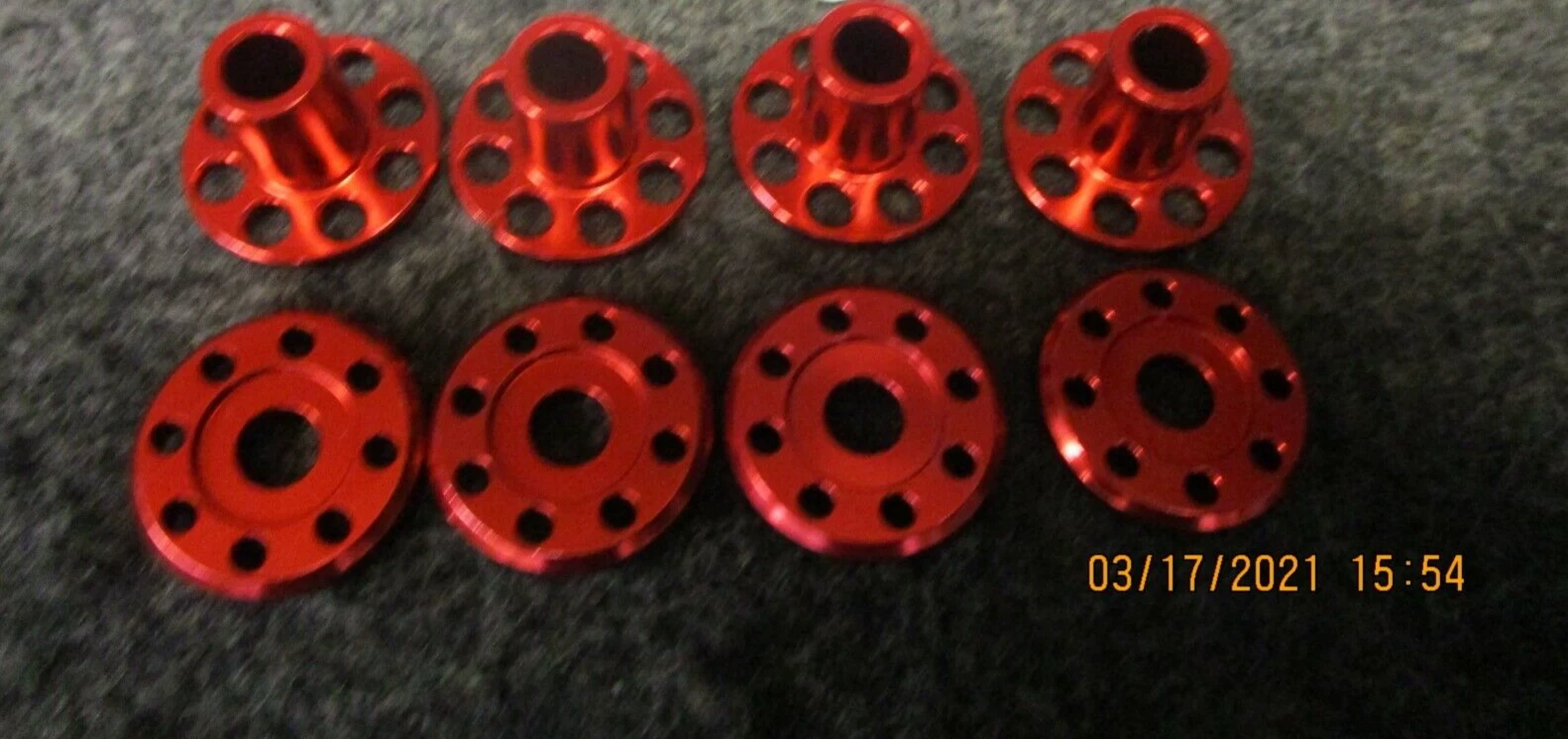 Honda CR125 2006 DOCWOB red alloy radiator top hat washers fitting kit