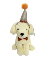 FAO Schwartz Birthday Dog Puppy Plush With Party Hat Yellow Original Tags