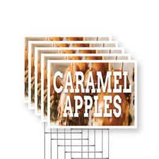 Caramel Apples Yard Sign Freshly Made Treats, Food Stands, Perfect Snacks