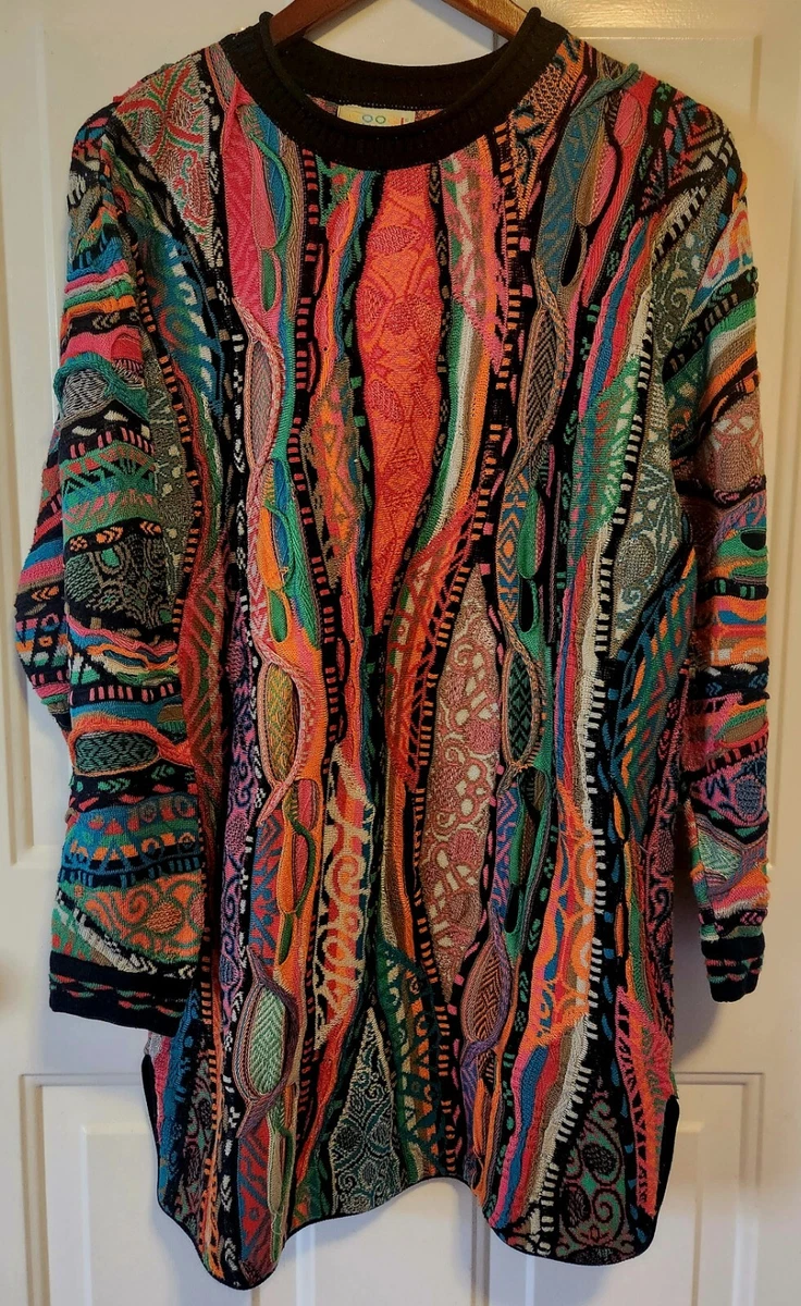 Coogi Australia Vintage Cotton 3D Knit Rare Multicolor Medium