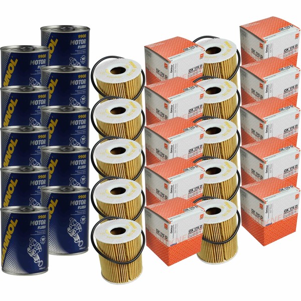 10X Original Mahle / Knecht ÖLfilter OX 175D + 10X SCT Motor Flush MotorspüLung-image