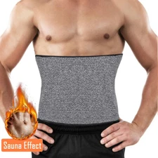 Men Sauna Sweat Belt Slimming Body Shaper Gym Waist Trainer Fat Burner Girdle US